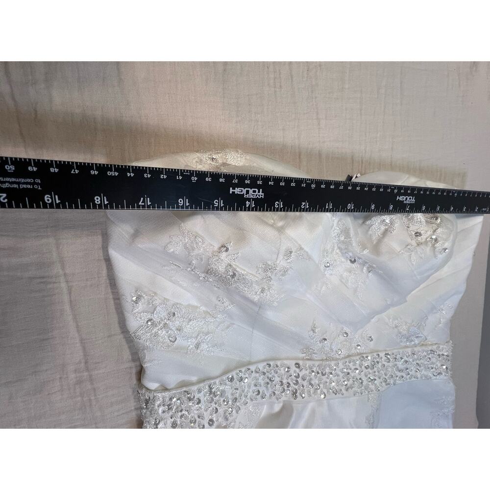 NWT‎ Sunvary Wedding Dress Lace Sequins Flower Lace Up A-Line Layered Size 14-16 - Picture 12 of 15